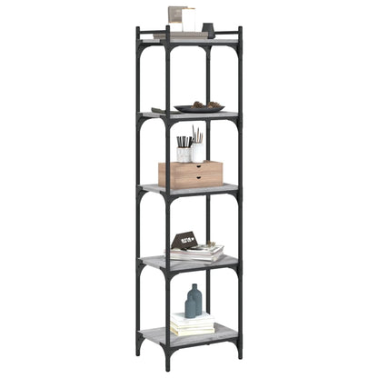 vidaXL Bücherregal 5 Böden Grau Sonoma 40x30x154 cm Holzwerkstoff