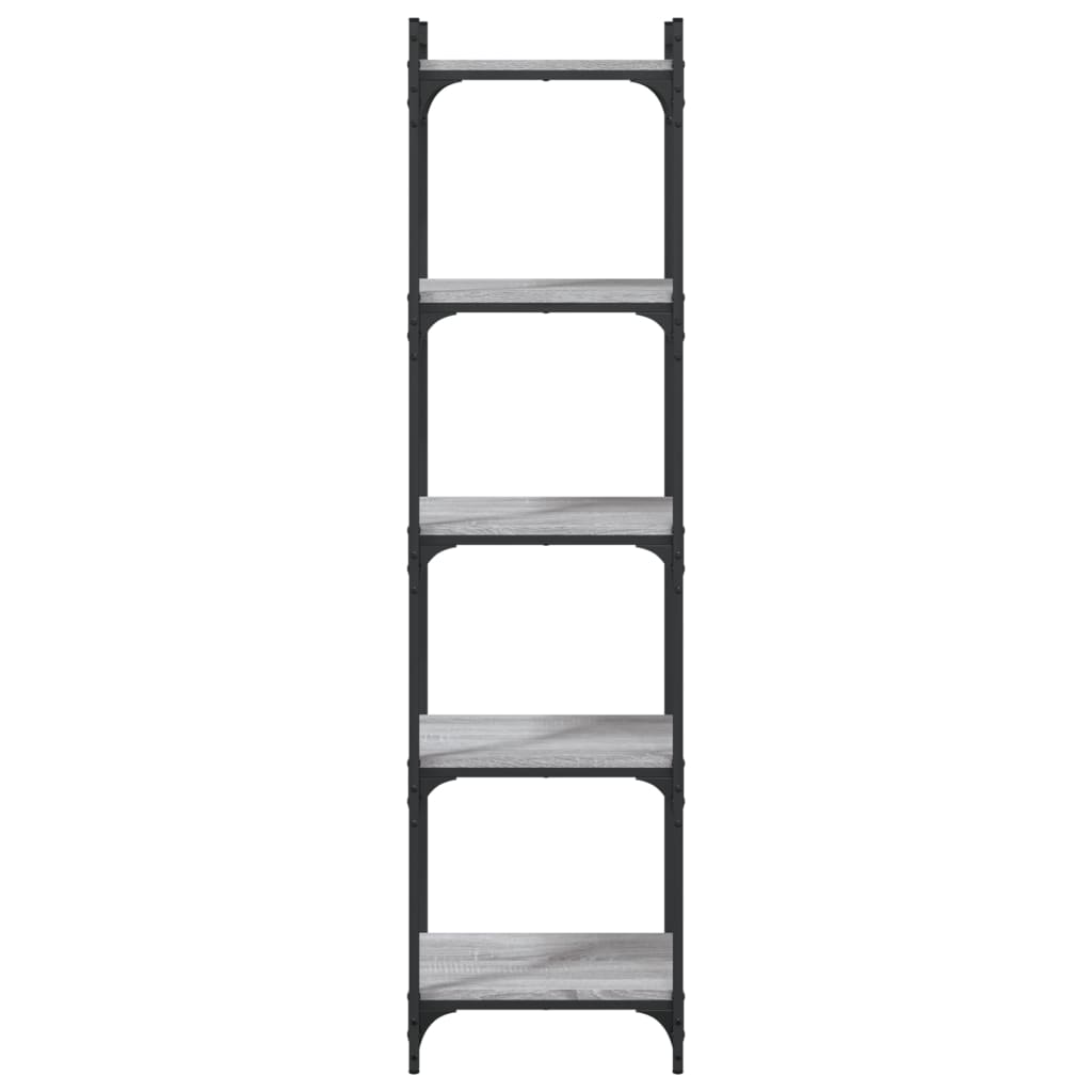 vidaXL Bücherregal 5 Böden Grau Sonoma 40x30x154 cm Holzwerkstoff