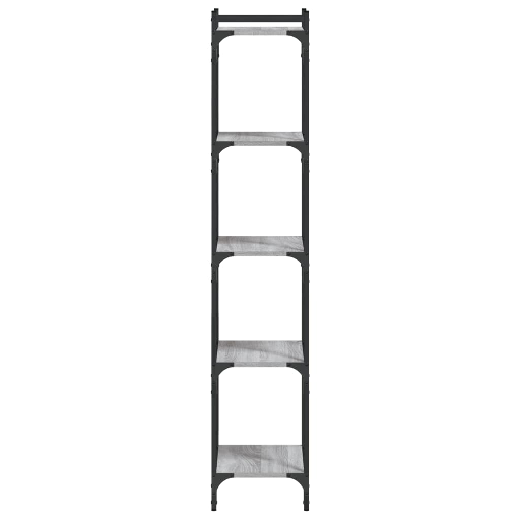 vidaXL Bücherregal 5 Böden Grau Sonoma 40x30x154 cm Holzwerkstoff