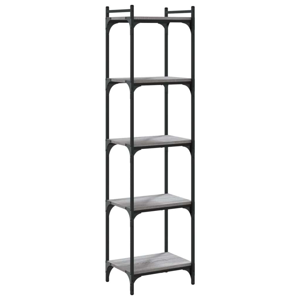 vidaXL Bücherregal 5 Böden Grau Sonoma 40x30x154 cm Holzwerkstoff