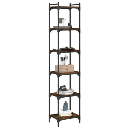 vidaXL Bücherregal 6 Böden Räuchereiche 40x30x188 cm Holzwerkstoff