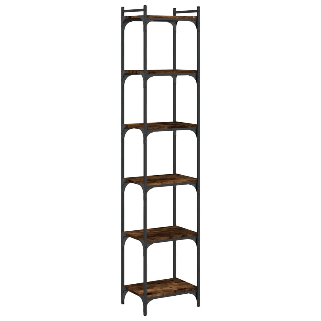 vidaXL Bücherregal 6 Böden Räuchereiche 40x30x188 cm Holzwerkstoff