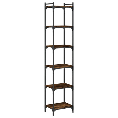vidaXL Bücherregal 6 Böden Räuchereiche 40x30x188 cm Holzwerkstoff