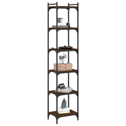 vidaXL Bücherregal 6 Böden Braun Eiche-Optik 40x30x188cm Holzwerkstoff