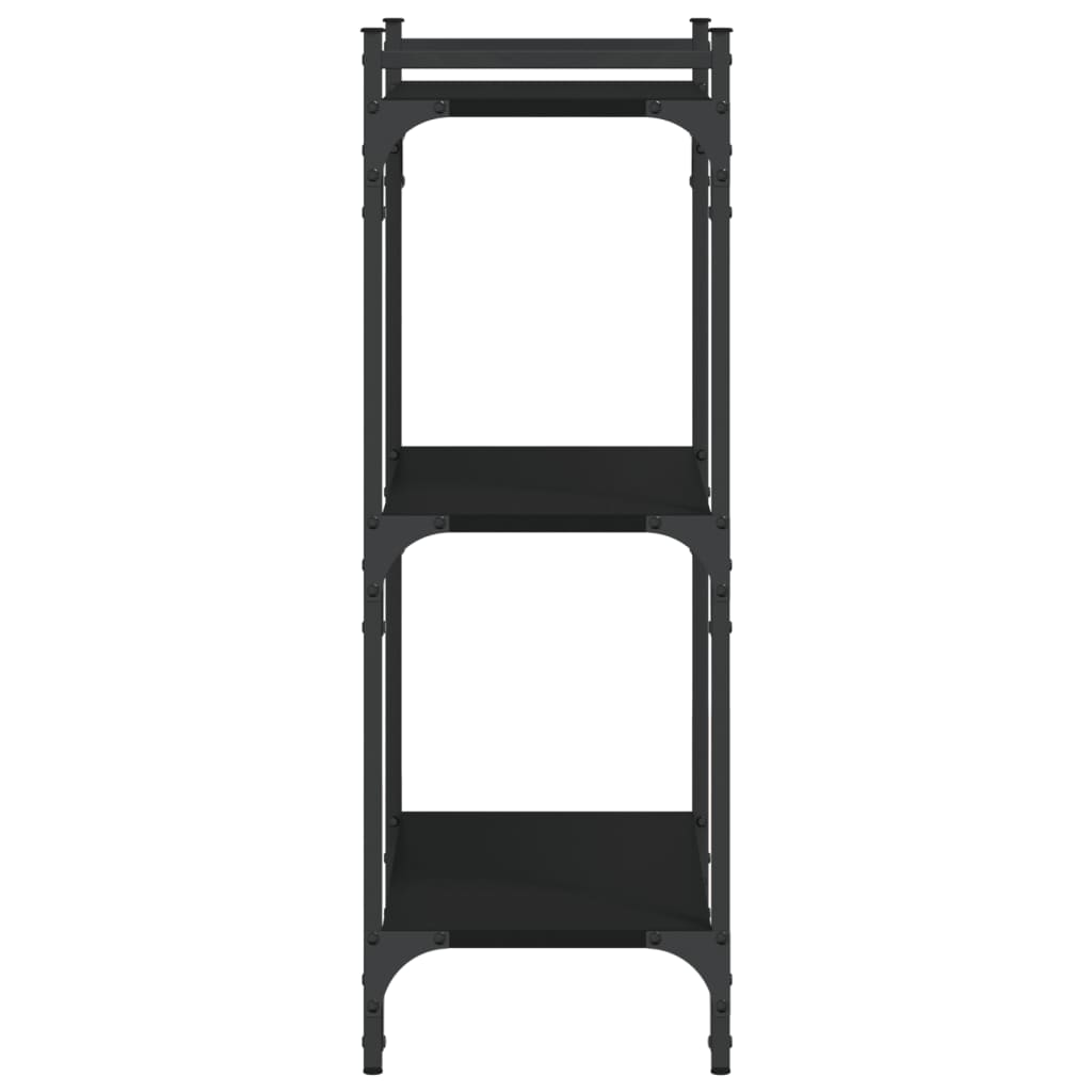 vidaXL Bücherregal 3 Böden Schwarz 60x30x86 cm Holzwerkstoff