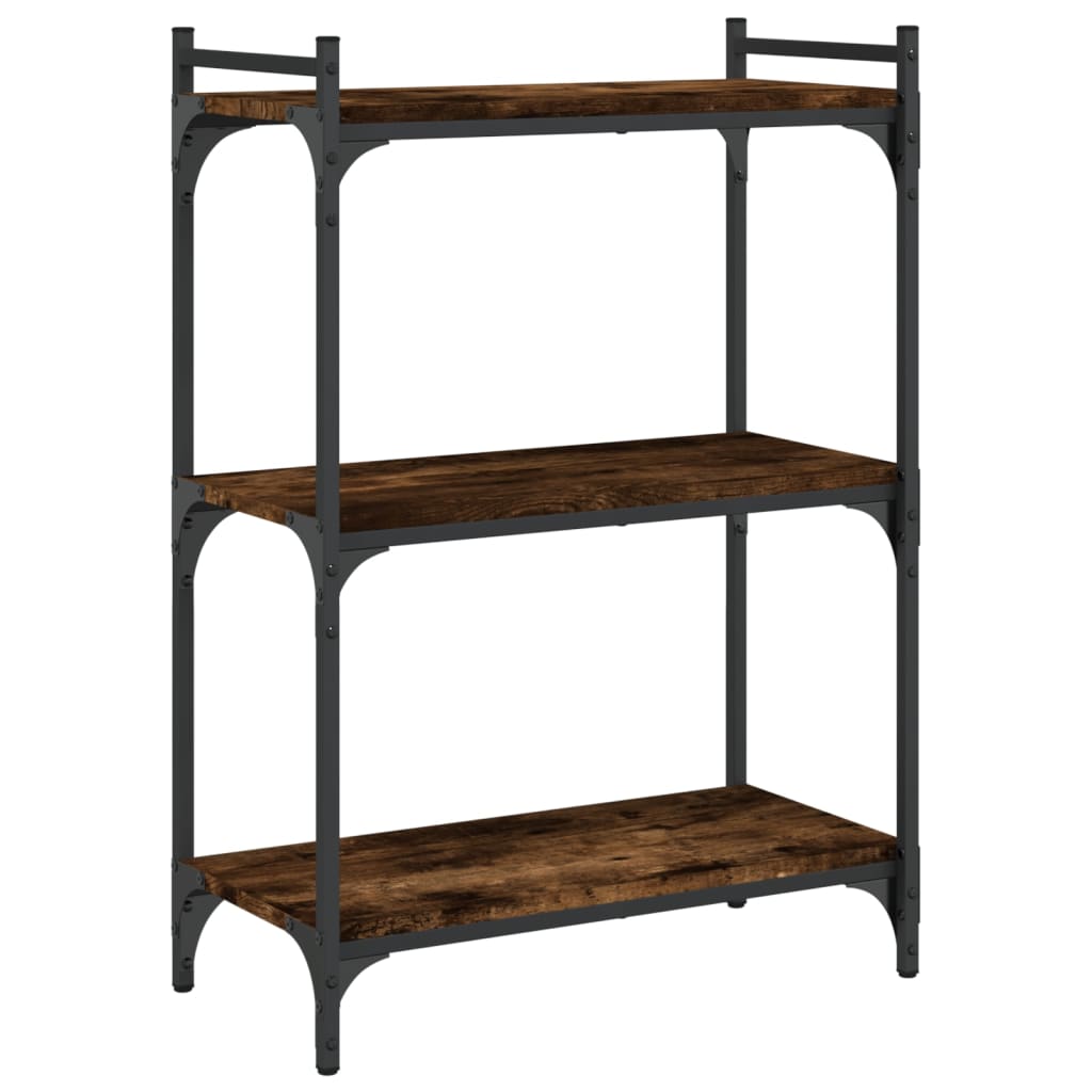 vidaXL Bücherregal 3 Böden Räuchereiche 60x30x86 cm Holzwerkstoff