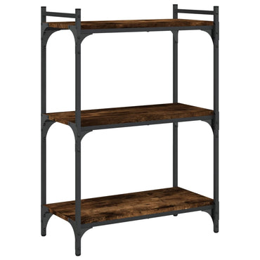 vidaXL Bücherregal 3 Böden Räuchereiche 60x30x86 cm Holzwerkstoff
