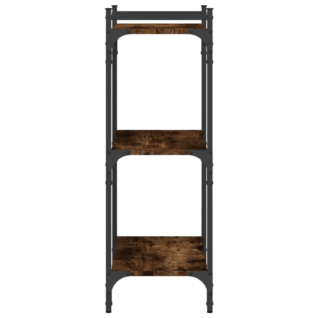 vidaXL Bücherregal 3 Böden Räuchereiche 60x30x86 cm Holzwerkstoff