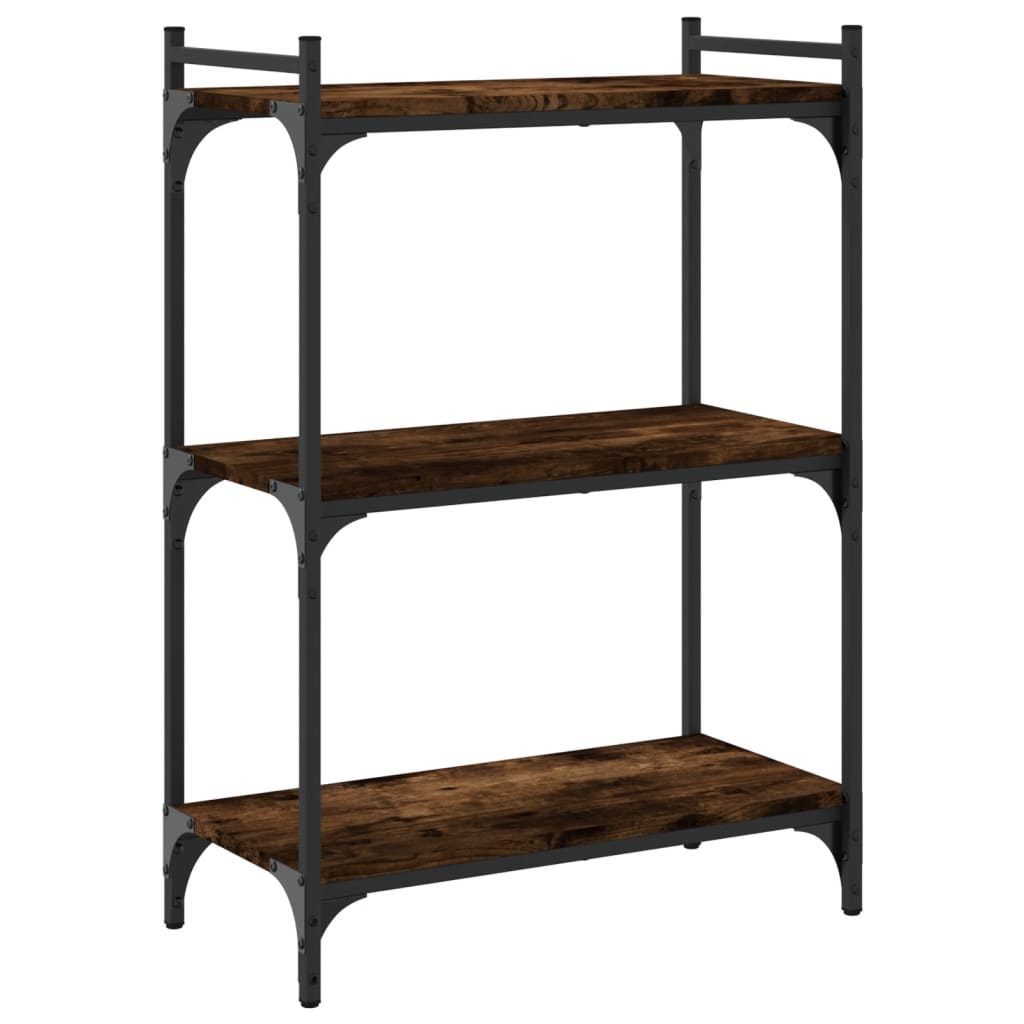 vidaXL Bücherregal 3 Böden Räuchereiche 60x30x86 cm Holzwerkstoff