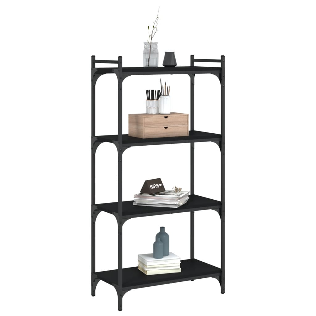 vidaXL Bücherregal 4 Böden Schwarz 60x30x120 cm Holzwerkstoff