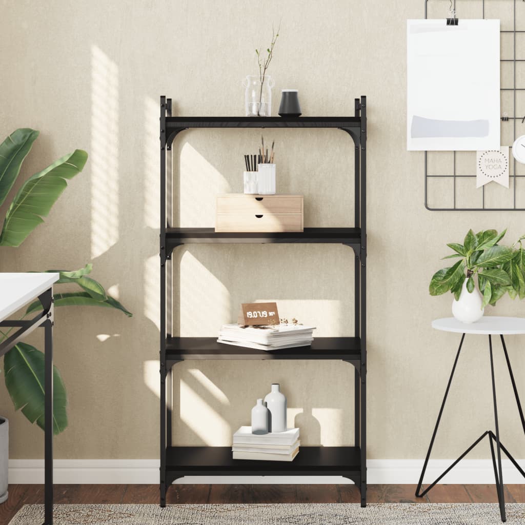 vidaXL Bücherregal 4 Böden Schwarz 60x30x120 cm Holzwerkstoff
