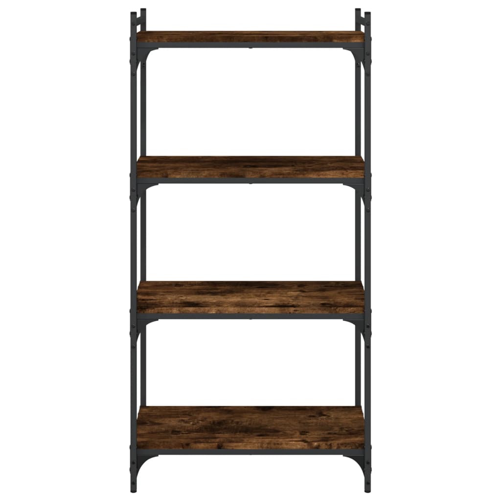 vidaXL Bücherregal 4 Böden Räuchereiche 60x30x120 cm Holzwerkstoff
