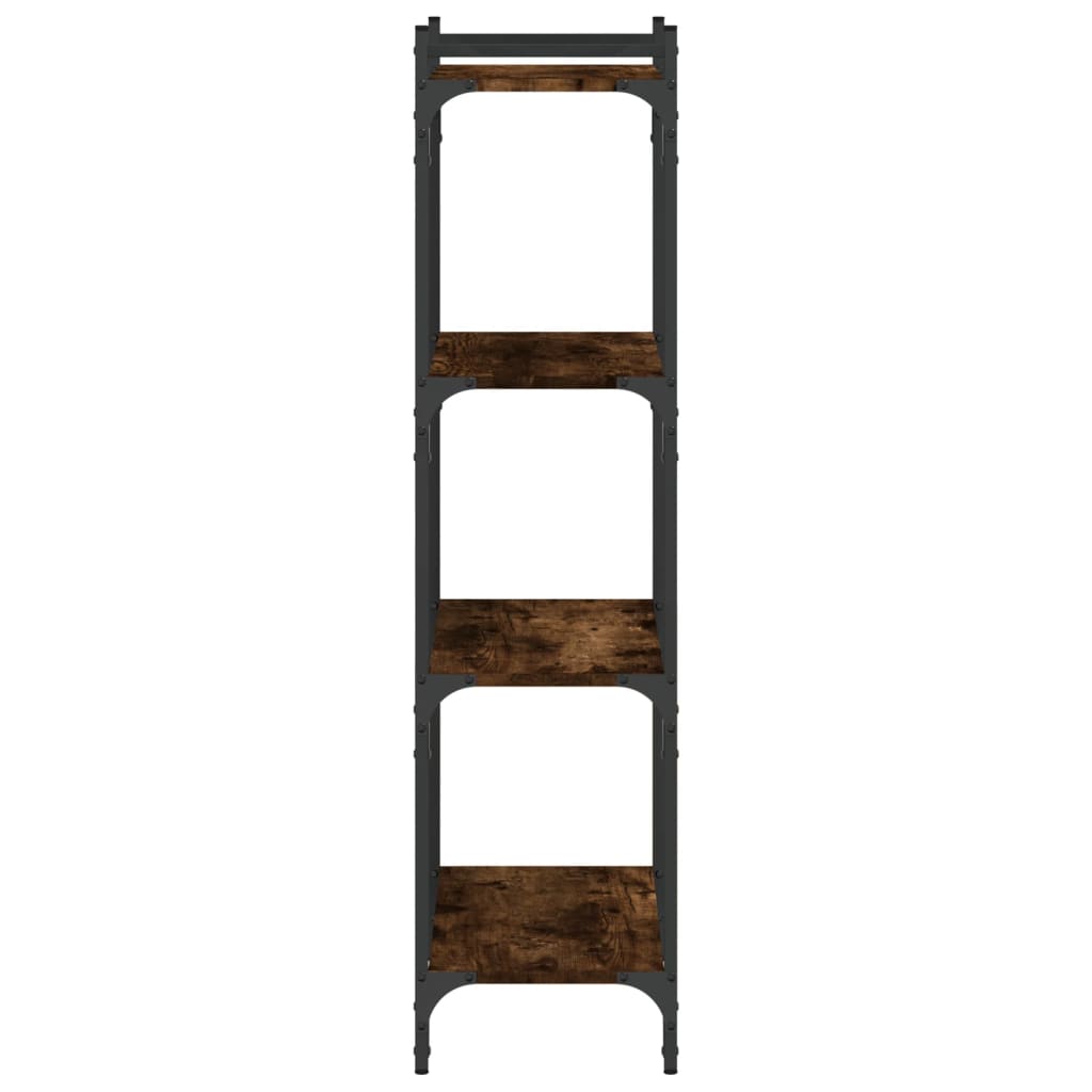 vidaXL Bücherregal 4 Böden Räuchereiche 60x30x120 cm Holzwerkstoff