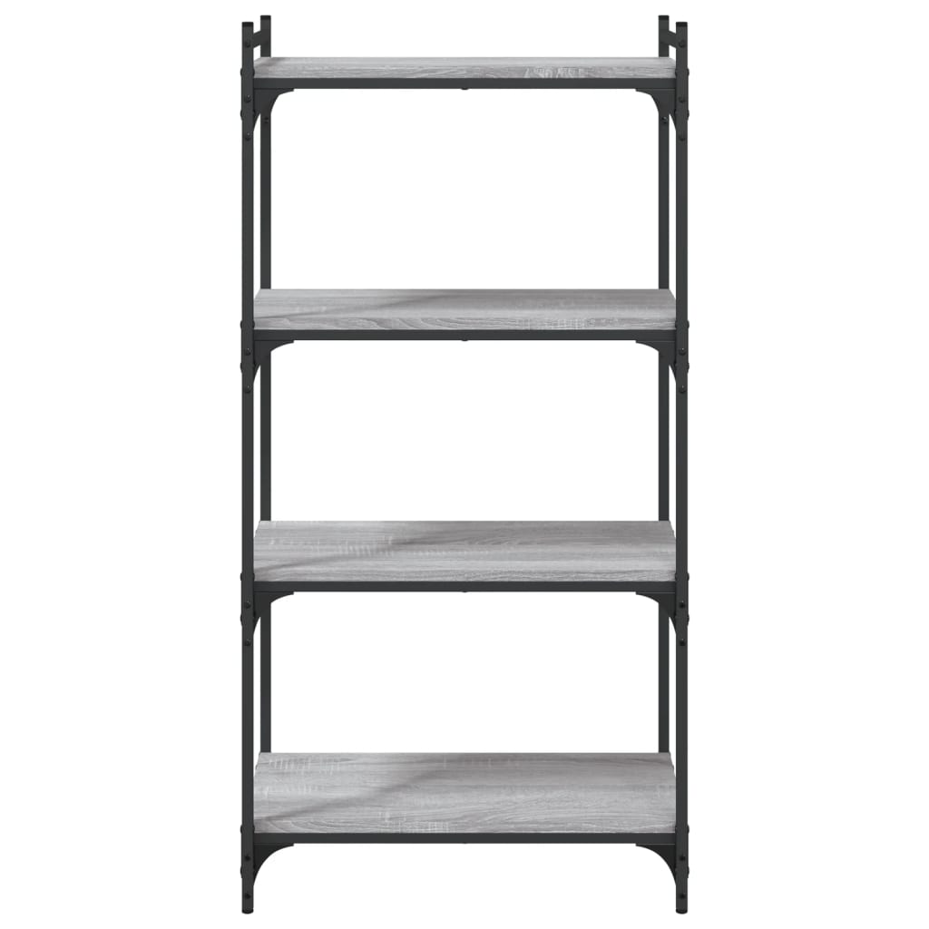 vidaXL Bücherregal 4 Böden Grau Sonoma 60x30x120 cm Holzwerkstoff