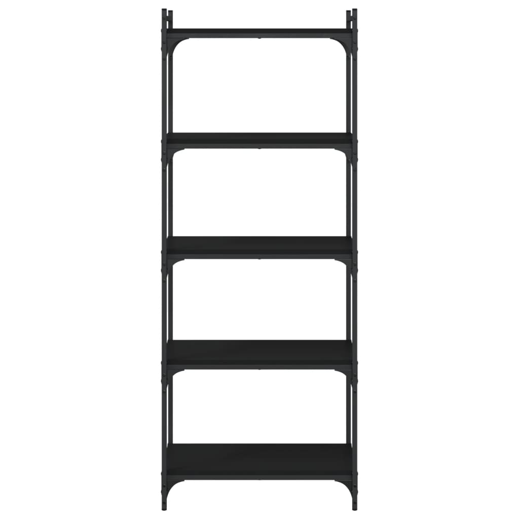 vidaXL Bücherregal 5 Böden Schwarz 60x30x154 cm Holzwerkstoff