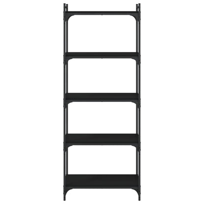 vidaXL Bücherregal 5 Böden Schwarz 60x30x154 cm Holzwerkstoff