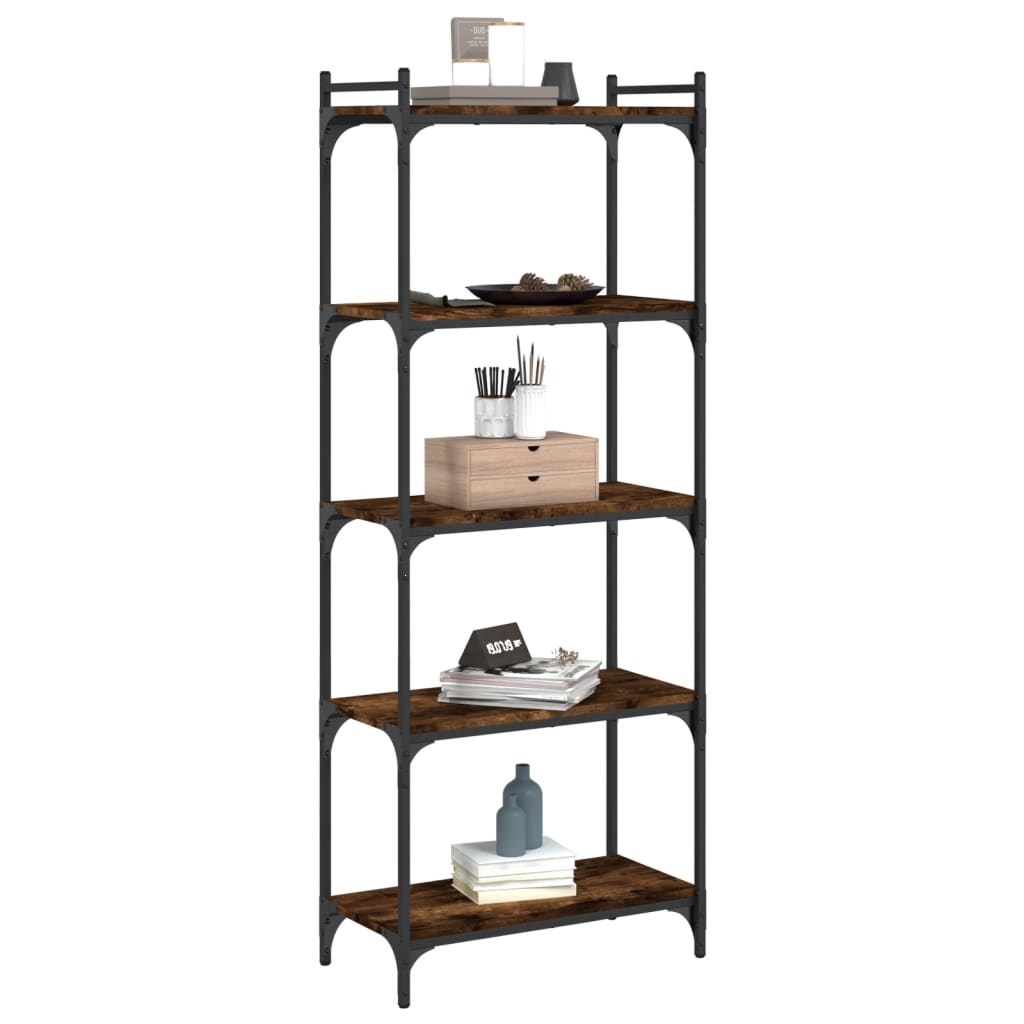 vidaXL Bücherregal 5 Böden Räuchereiche 60x30x154 cm Holzwerkstoff