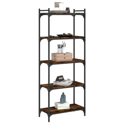 vidaXL Bücherregal 5 Böden Räuchereiche 60x30x154 cm Holzwerkstoff