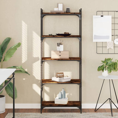 vidaXL Bücherregal 5 Böden Räuchereiche 60x30x154 cm Holzwerkstoff