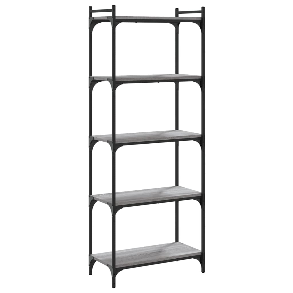 vidaXL Bücherregal 5 Böden Grau Sonoma 60x30x154 cm Holzwerkstoff