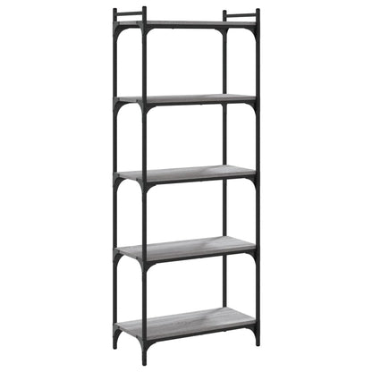 vidaXL Bücherregal 5 Böden Grau Sonoma 60x30x154 cm Holzwerkstoff