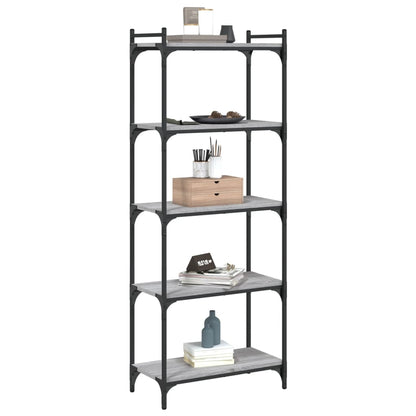 vidaXL Bücherregal 5 Böden Grau Sonoma 60x30x154 cm Holzwerkstoff
