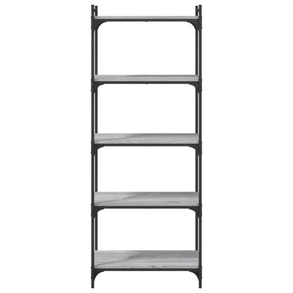 vidaXL Bücherregal 5 Böden Grau Sonoma 60x30x154 cm Holzwerkstoff
