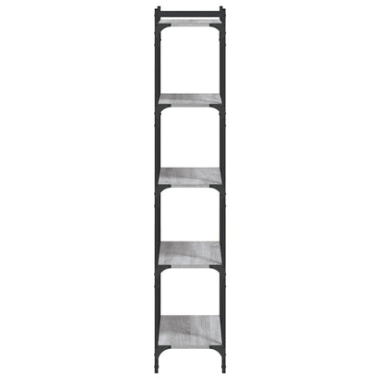 vidaXL Bücherregal 5 Böden Grau Sonoma 60x30x154 cm Holzwerkstoff