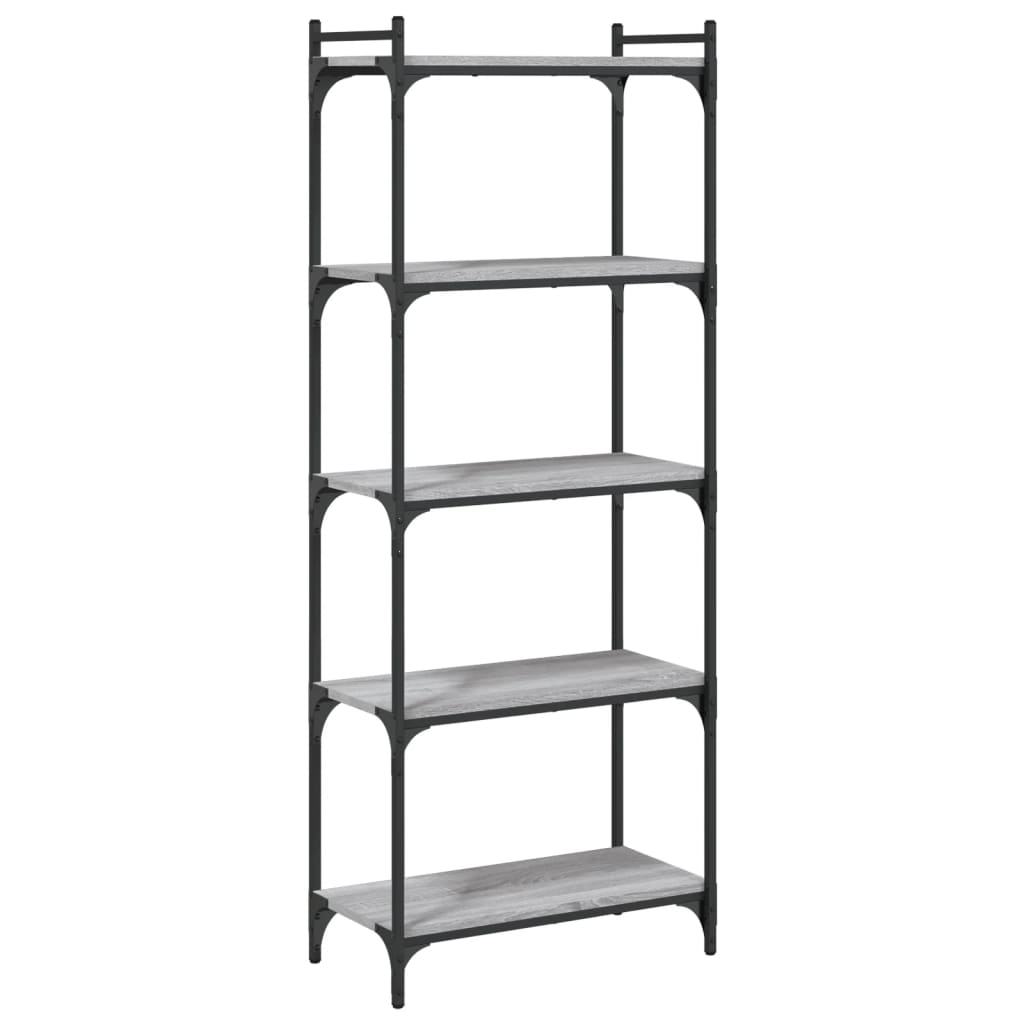 vidaXL Bücherregal 5 Böden Grau Sonoma 60x30x154 cm Holzwerkstoff
