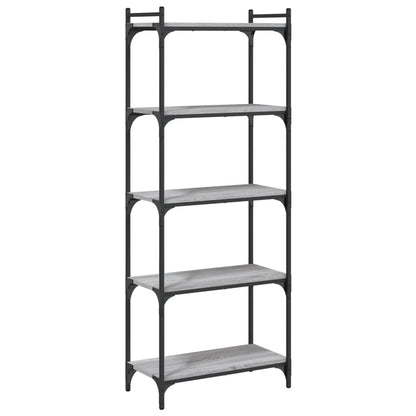 vidaXL Bücherregal 5 Böden Grau Sonoma 60x30x154 cm Holzwerkstoff