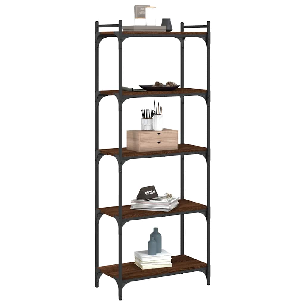 vidaXL Bücherregal 5 Böden Braun Eiche-Optik 60x30x154cm Holzwerkstoff