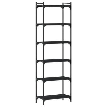vidaXL Bücherregal 6 Böden Schwarz 60x30x188 cm Holzwerkstoff