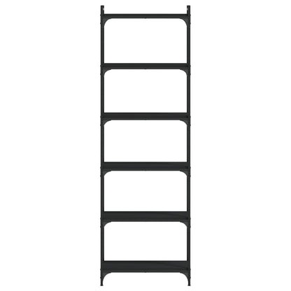 vidaXL Bücherregal 6 Böden Schwarz 60x30x188 cm Holzwerkstoff