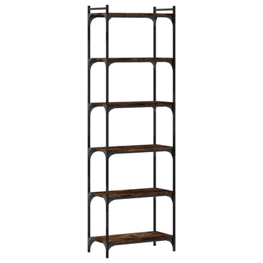 vidaXL Bücherregal 6 Böden Räuchereiche 60x30x188 cm Holzwerkstoff