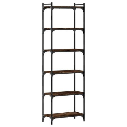 vidaXL Bücherregal 6 Böden Räuchereiche 60x30x188 cm Holzwerkstoff