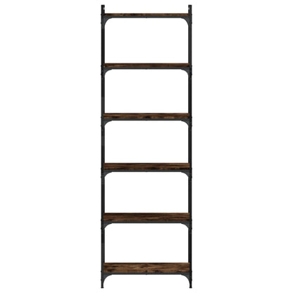 vidaXL Bücherregal 6 Böden Räuchereiche 60x30x188 cm Holzwerkstoff
