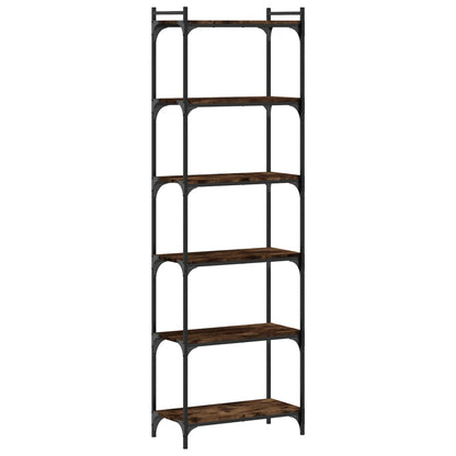 vidaXL Bücherregal 6 Böden Räuchereiche 60x30x188 cm Holzwerkstoff