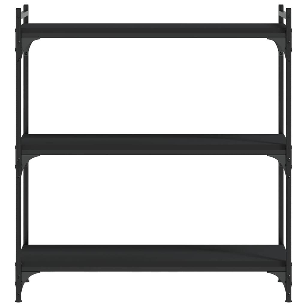 vidaXL Bücherregal 3 Böden Schwarz 80x30x86 cm Holzwerkstoff