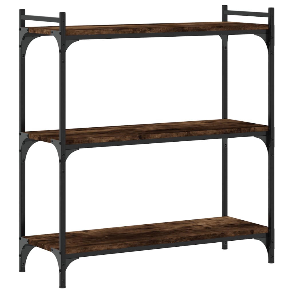 vidaXL Étagère à 3 niveaux chêne fumé 80x30x86 cm Bois d'ingénierie