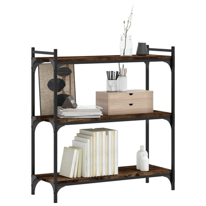 vidaXL Étagère à 3 niveaux chêne fumé 80x30x86 cm Bois d'ingénierie