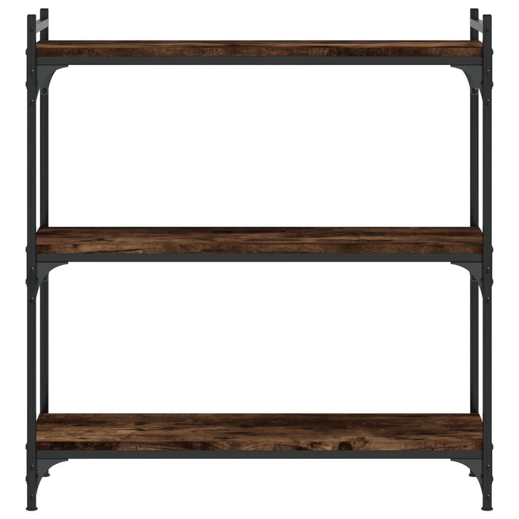 vidaXL Étagère à 3 niveaux chêne fumé 80x30x86 cm Bois d'ingénierie