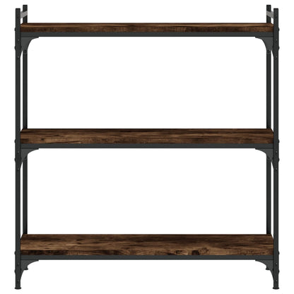 vidaXL Étagère à 3 niveaux chêne fumé 80x30x86 cm Bois d'ingénierie