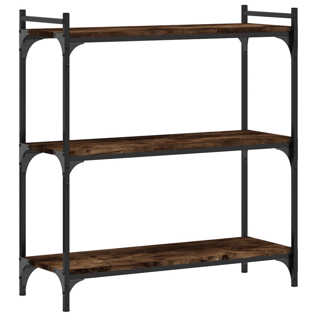 vidaXL Étagère à 3 niveaux chêne fumé 80x30x86 cm Bois d'ingénierie