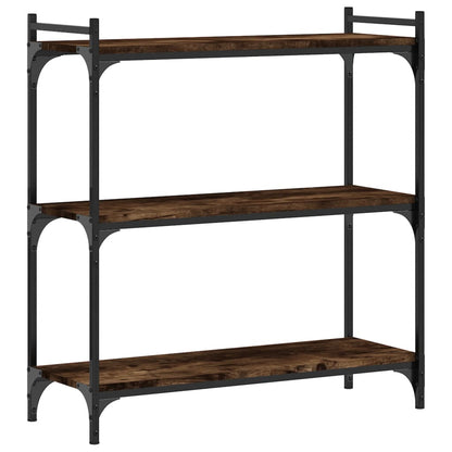 vidaXL Étagère à 3 niveaux chêne fumé 80x30x86 cm Bois d'ingénierie