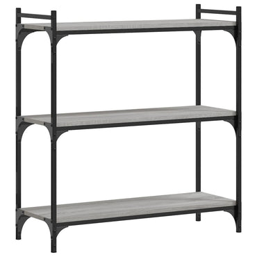 vidaXL Bücherregal 3 Böden Grau Sonoma 80x30x86 cm Holzwerkstoff