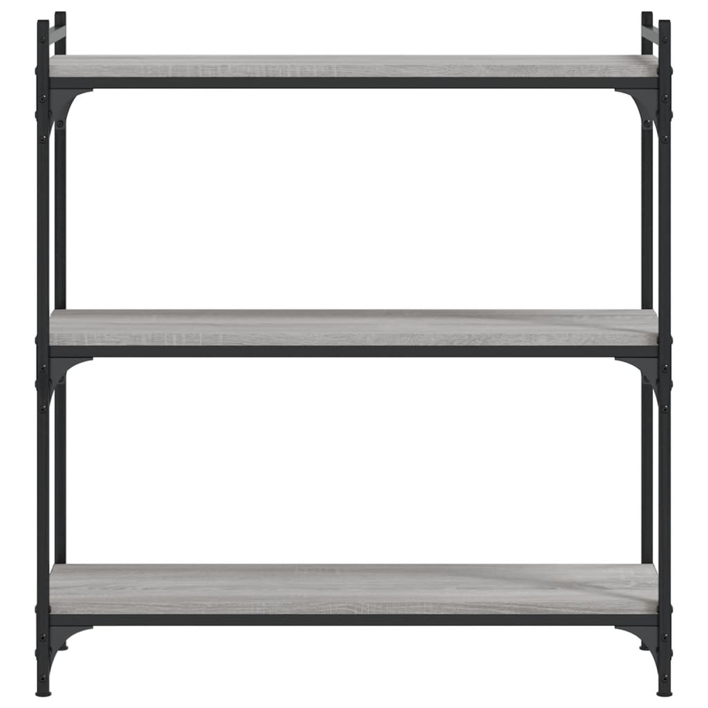 vidaXL Bücherregal 3 Böden Grau Sonoma 80x30x86 cm Holzwerkstoff
