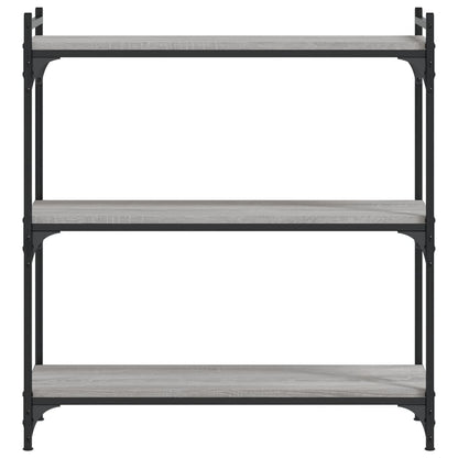 vidaXL Bücherregal 3 Böden Grau Sonoma 80x30x86 cm Holzwerkstoff