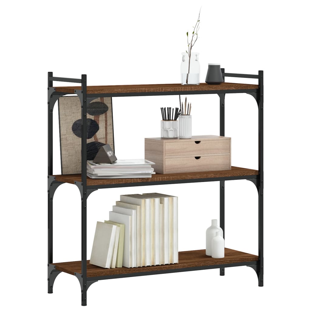 vidaXL Étagère à livres 3 niveaux Marron Aspect chêne 80x30x86 cm Bois d'ingénierie