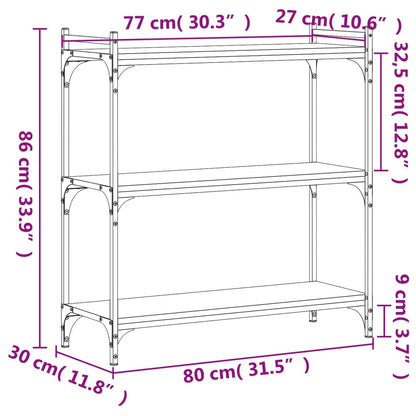 vidaXL Étagère à livres 3 niveaux Marron Aspect chêne 80x30x86 cm Bois d'ingénierie