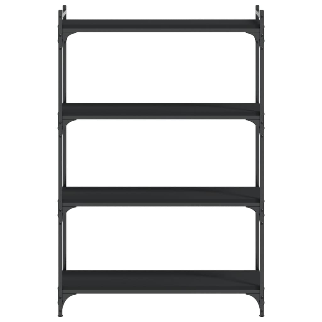 vidaXL Bücherregal 4 Böden Schwarz 80x30x120 cm Holzwerkstoff